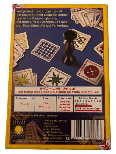 GOLD SIEBER SPIELE Arriba! Partyspiel Reaktionsspiel Kartenspiel ab 7 Jahren