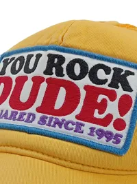 Dsquared2 Cap Herren Streetwear Trucker Gelb Logo Stickerei Used Look UNI 2