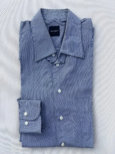 Windsor Business Hemd Herren Gr. 39 Blau Kariert