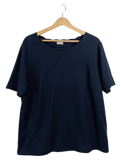 Atelier GS Damen T-Shirt Blau Gr. 48/4XL Basic Kurzarm