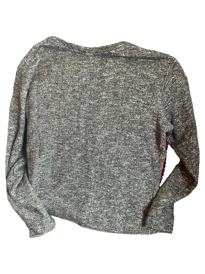 Topshop Pullover Damen Gr. 36 S Grau Strasssteine Glitzer Meliert Langarm Pulli