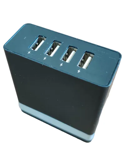 HAGiBiS USB Hub 4 Port USB-A Schwarz Netzteil Ladegerät