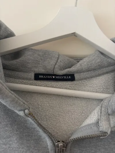 Brandy Melville Kapuzenpullover Damen Grau Reißverschluss XL