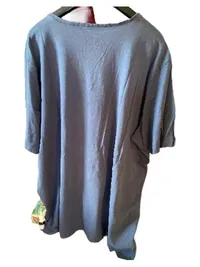 Ulla Popken Damen T-Shirt Basics V-Ausschnitt Gr. 58/60 Blau Relaxed Fit 3