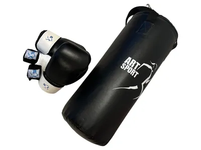 Art of Sport Boxsack Set mit Boxhandschuhen Bandagen Schwarz Training