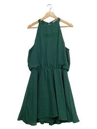 ACEVOG Damen Cocktailkleid Neckholder Grün Gr. L Elegant Party 1