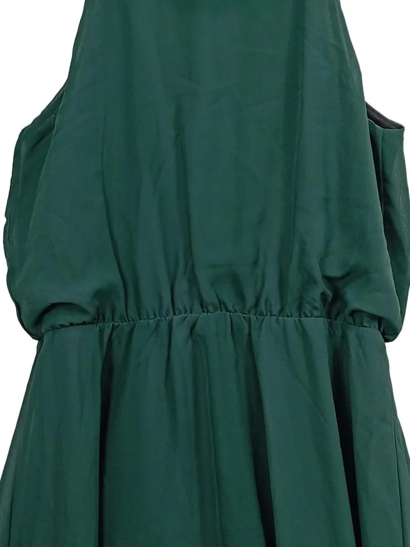 ACEVOG Damen Cocktailkleid Neckholder Grün Gr. L Elegant Party 2
