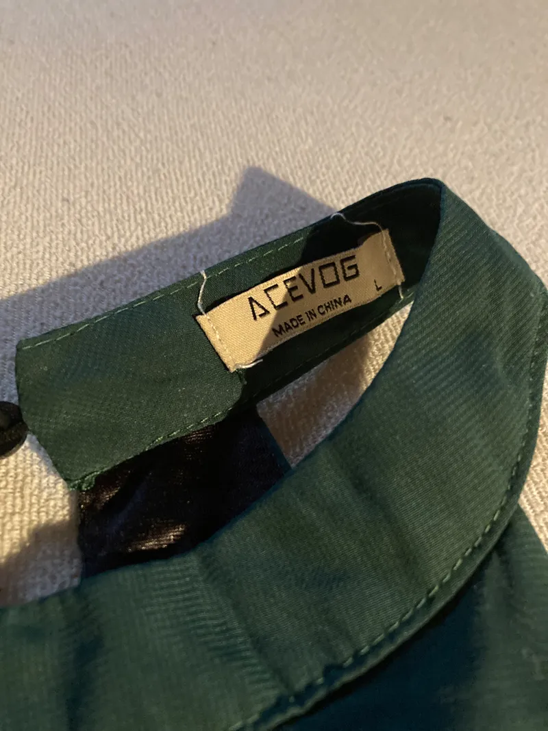 ACEVOG Damen Cocktailkleid Neckholder Grün Gr. L Elegant Party 4