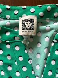Anne Klein Damen Bluse Gr. 36/S Grün Polka Dots Ärmellos 2