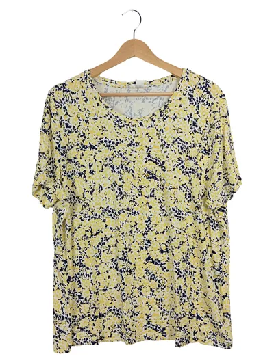MONA Damen T-Shirt Gr. 48/4XL Gelb Blumenmuster Feminin