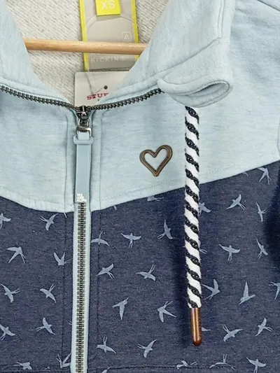 Alife and Kickin Damen Sweatjacke Vogelmuster Kapuze XS