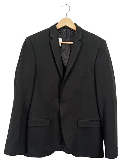 WORMLAND Herren Sakko Jackett Anzug Jacke Business Schwarz Gr. 48/M