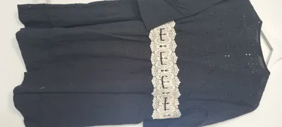 Calzedonia Damen Sommerkleid Gr. 36/S Schwarz Bohemian Lochmuster