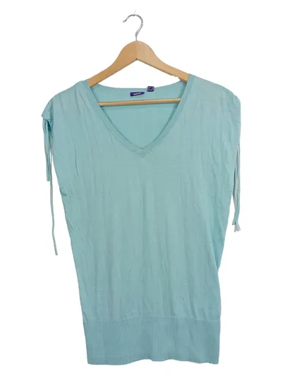Mexx Damen Pullover Gr. 36/S Türkis V-Ausschnitt Casual