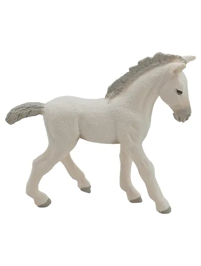 Schleich Shire Fohlen Weiß Grau Spielfigur Pferd Tierfigur