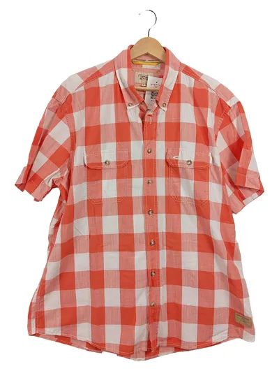 Camel Active Herren Karohemd Kurzarmhemd Rot Kariert XL