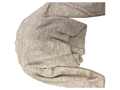 MNG Strickjacke Damen Beige Gr. 34/XS Langarm Rüschen Knopf Casual