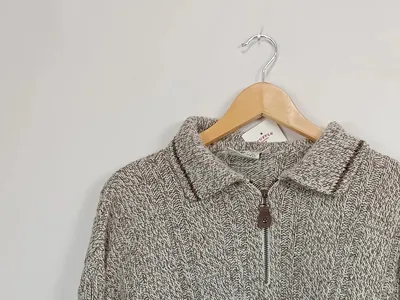CANDA Herren Pullover Strickpullover Karomuster Beige XL Reißverschluss