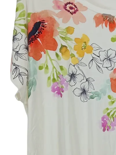 MONA Damen T-Shirt Gr. 48/3XL Mehrfarbig Blumenmuster Feminin