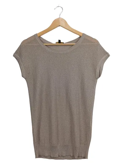 1.2.3 Damen Pullunder Gr. 36 S Beige Casual Ärmellos Strick