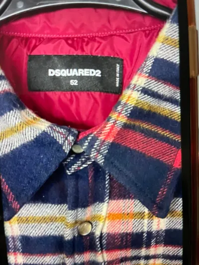 Dsquared2 Hemdjacke Herren Gr. 52/XL Kariert Gefüttert Flanell
