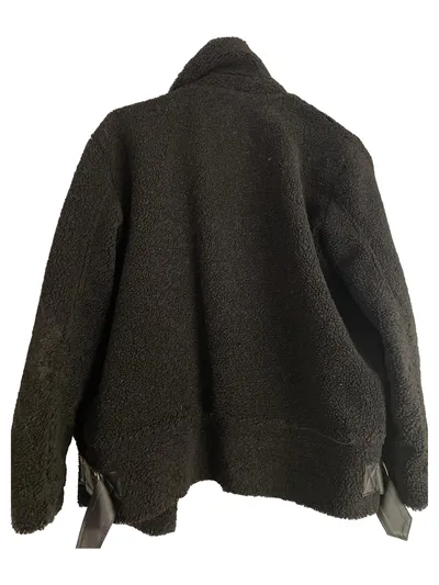 Topshop Teddy Jacke Damen Bikerjacke Motorradjacke Schwarz Gr. 36x38