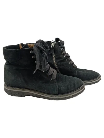 Pomme D'Or Damen Schnürstiefelette Schwarz Gr. 38 Casual