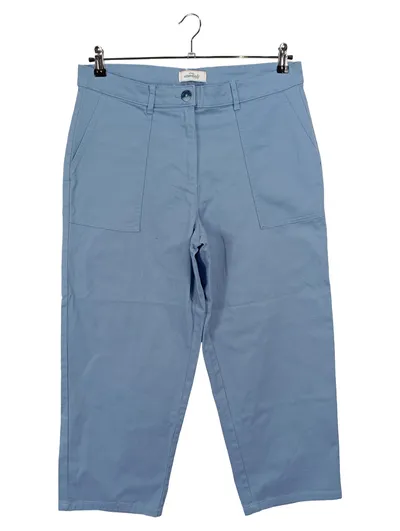 Tchibo TCM Damen Stoffhose Baggy 3/4 Hose Gr. 42 XL W33 Blau Baumwolle