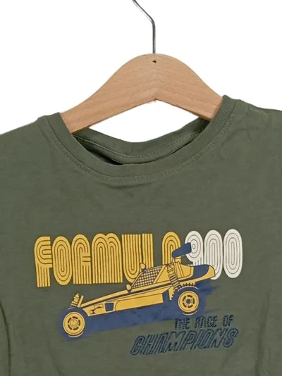 Zebralino Kinder T-Shirt Formel 1 Rennwagen Grün Gr. 98/104 Sportlich