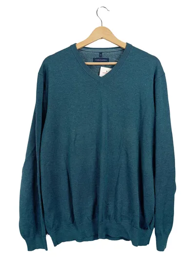 Casa Moda Herren Pullover V-Ausschnitt Petrol XL Baumwolle