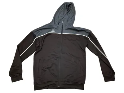 ERIMA Herren Trainingsjacke mit Kapuze Gr. L Grau Sport Polyester