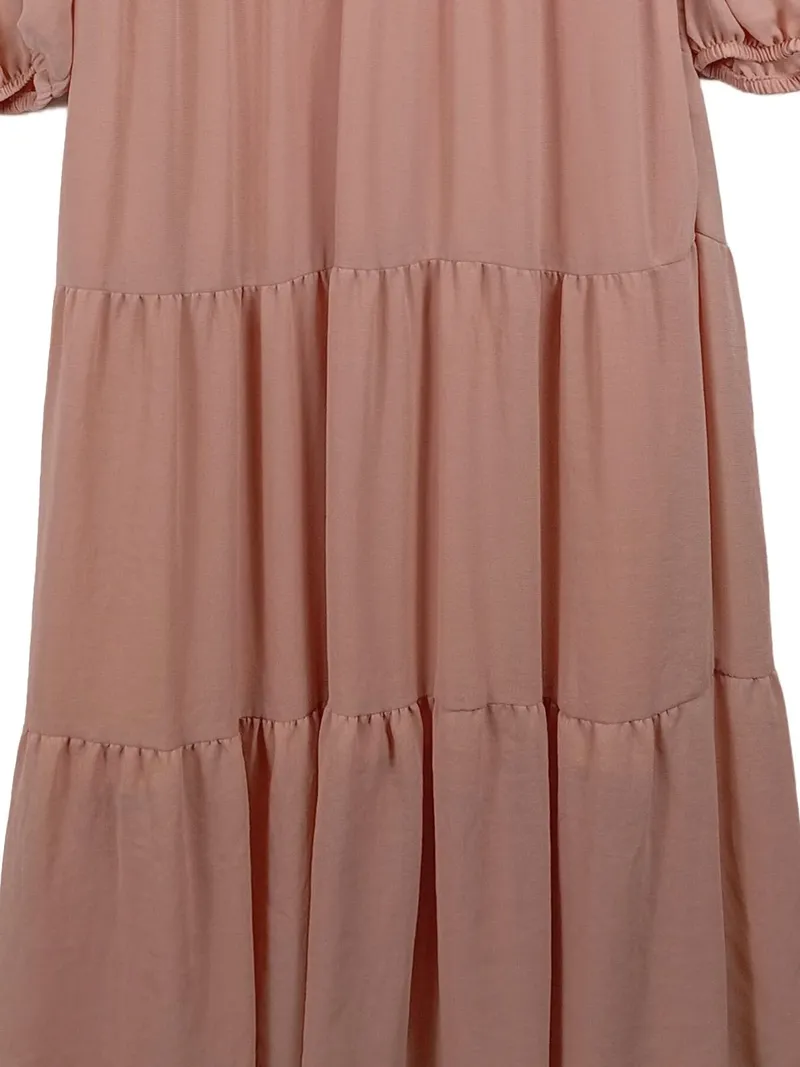 Caroline Biss Damen Freizeitkleid Rosa Gr. 36 Langarm V-Ausschnitt Stufenrock 3