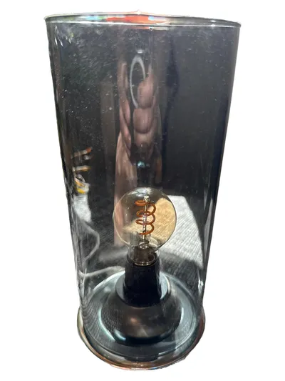 Paulmann Tischleuchte Modern Glas Grau 24,5cm Höhe Nachttischlampe E14