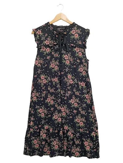 Vive Maria Blusenkleid Blumenmuster Midikleid Damen Schwarz L