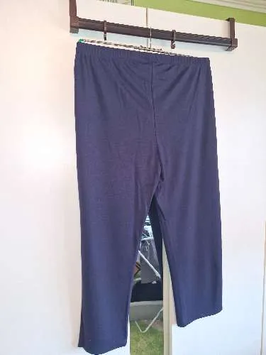 Feel Good Damen Stoffhose Blau Gr. 48 / 50 Gummibund Freizeithose
