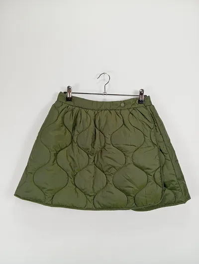 WEEKDAY Damen Minirock Gr. 38 Grün Gesteppt Modern Freizeit