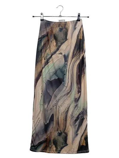 ASOS Design Damen Faltenrock Gr. 36-38 Mehrfarbig Modern Maxirock