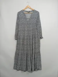 EIGHT2NINE Damen Maxikleid Freizeitkleid Gr. 40/L Viskose Schwarz Grafisch 2