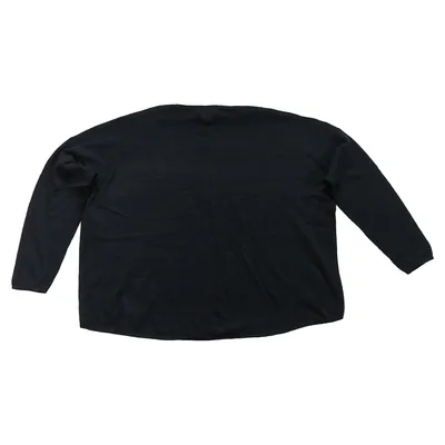 Amy Vermont Damen Pullover Langarm Perlen Elegant Schwarz Gr. 46