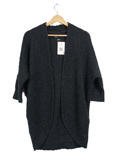 BRAX Damen Strickjacke 3/4 Arm Strukturmuster Grau Gr. 38 M Wolle