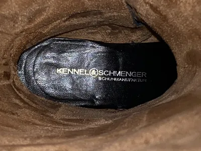 Kennel & Schmenger Damen Leder Stiefel Grau Gr. 37,5 Nieten Reißverschluss