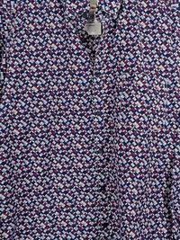 CASAMODA Hemd Herren M Comfort Fit Geometrisch Muster Blau Rot Weiß 3