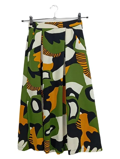 Monki Damen Faltenrock XS Mehrfarbig Modern Rock mit Muster