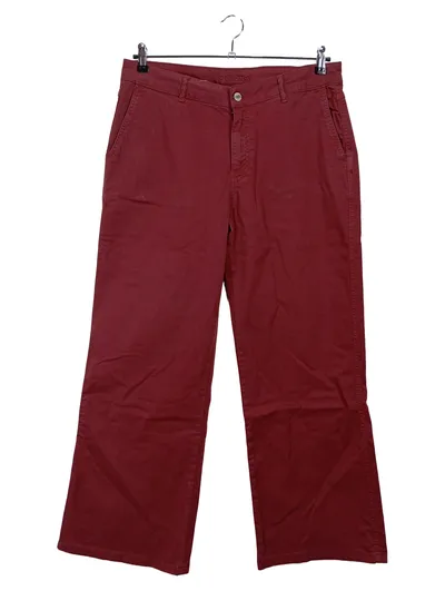 Deerberg Damen Stoffhose Chino Gr. 46 Rot Wide Leg Baumwolle