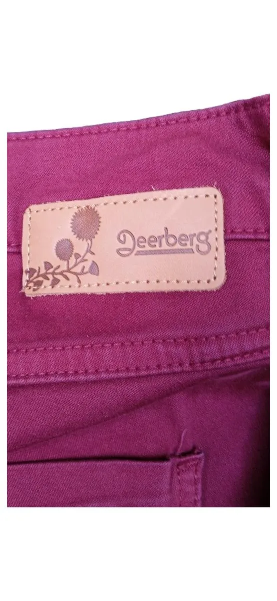 Deerberg Damen Stoffhose Chino Gr. 46 Rot Wide Leg Baumwolle 3