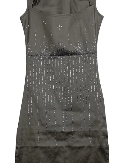 Cotton Candy Abendkleid Damen Gr. 36 Grau Pailletten Maxikleid Elegant