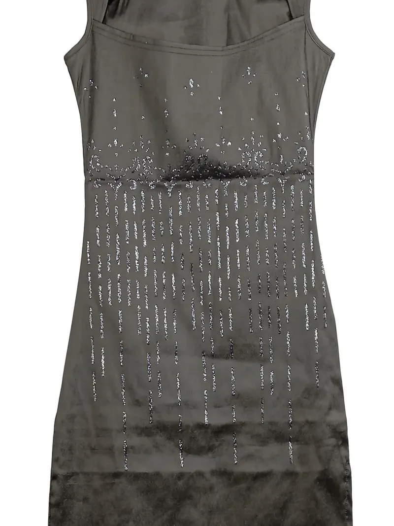 Cotton Candy Abendkleid Damen Gr. 36 Grau Pailletten Maxikleid Elegant 2
