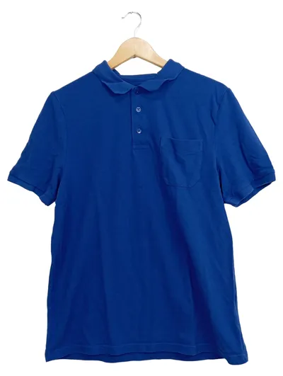 Henson & Henson Herren Poloshirt Blau Gr. L Casual Baumwolle