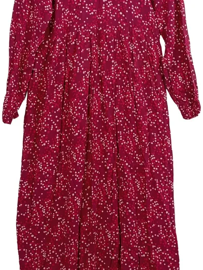 Fresh Made Damen Maxikleid Rot Blumenmuster Gr. 38/M Freizeit Viskose
