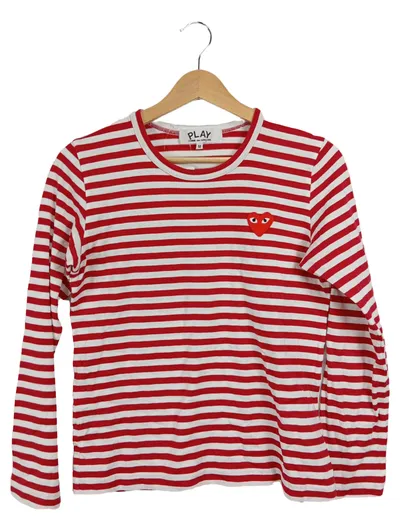 Comme des Garçons PLAY Damen Langarmshirt gestreift Herz-Logo Gr. 38;M